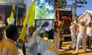 गुढीपाडव्यानिमित्ताने कोराटे येथे खंडेराव महाराज व म्हाळसा बानू  मूर्तींची मिरवणूक...