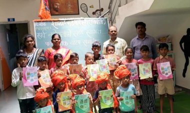 जिल्हा परिषद प्राथमिक हरितशाळा फडकेवस्ती येथील पहिलीत आलेल्या विद्यार्थ्यांचे उत्साहात स्वागत..!