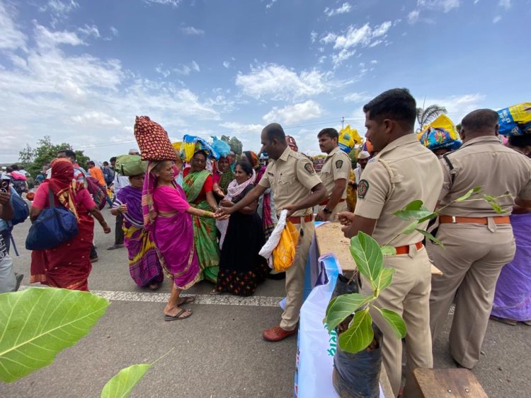 महसूल आणि वन विभागातर्फे पालखी विसाव्याच्या ठिकाणी रोपांचे वाटप...