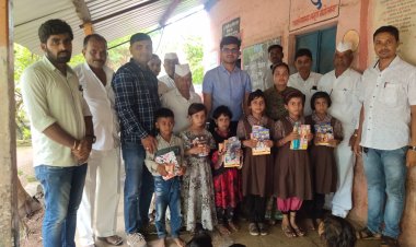 कोऱ्हाटे प्राथमिक शाळेत शैक्षणिक साहित्य वाटप...