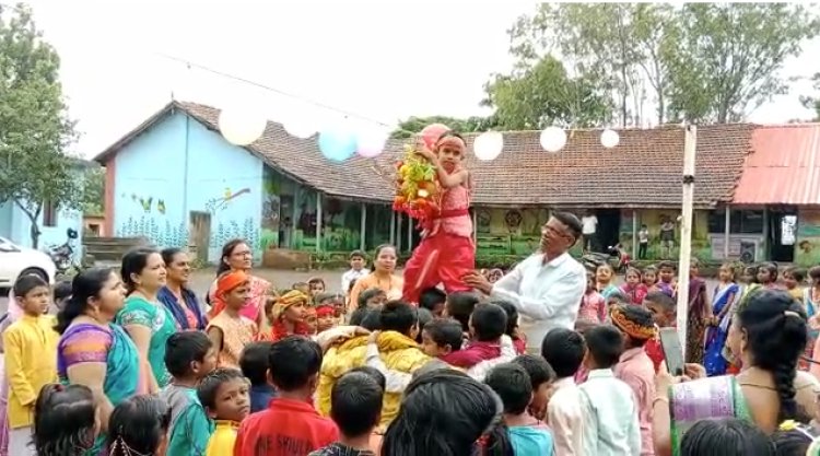 जानोरी जिल्हा परिषद शाळेत दहीहंडी उत्सव उत्साहात साजरा...