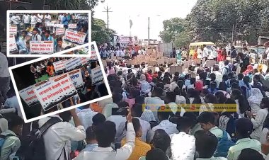 खाजगीकरण विरोधात विद्यार्थ्यांनी जिल्हाधिकारी कार्यालयाला घातला घेराव; पंतप्रधान - मुख्यमंत्री -  खासदार आणि आमदारांचं ही कंत्राटीकरण करण्याची मागणी...