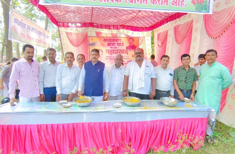 सत्यकरण बाबा यात्रेनिमित्त; आमदार नाना भाऊ पटोले मित्र परिवार आणि हरीष बन्सोड फैन्स गृप द्वारा महाप्रसादाचे वाटप