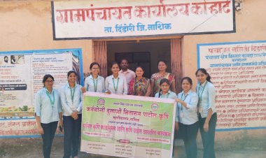 कोराटे येथील ग्रामपंचायत व शेतकऱ्यांना कृषी कन्यांची भेट...