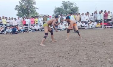 किनगाव येथे कुस्तीत महिलेने लावली पुरुषाची पाट...
