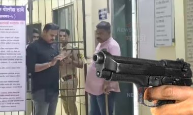 महाराष्ट्रात राजकीय नेत्यांची दहशद वाढली? पोलीस निरीक्षकाच्या कॅबिनमध्ये शिंदे गटाच्या नेत्यावर भाजपा आमदाराचा गोळीबार