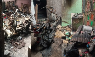 अहमदपूर तालुक्यातील सताळा येथे घराला शॉर्ट सर्किटची आग...