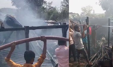 जेवली येथे अग्नीतांडव.! 5 घरे जळून खाक तर; 7 जनावरांचा होरफळून मृत्यू...