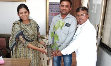 दिंडोरी नगरपंचायतीच्यावतीने अभिनव उपक्रम झाड भेट...