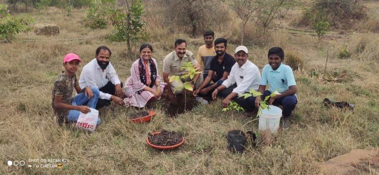 कोराटे येथे वनपाल काळे यांच्या वाढदिवसानिमित्ताने वृक्षारोपण...