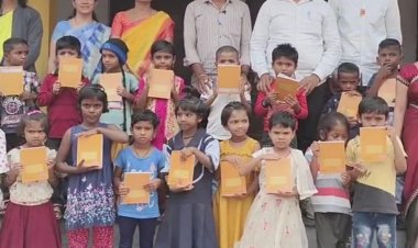 जय शंभुराजे परिवार या दुर्ग संवर्धन टीमच्यावतीने; विद्यार्थ्यांना शैक्षणिक साहित्य वाटप