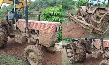 रस्त्यावरून चिखलाने माखलेला ट्रॅक्टर चालवणाऱ्या ट्रॅक्टरचालकाचा मुजोरपणा.! आणि अपघाताला निमंत्रण...