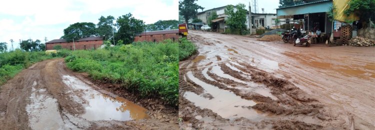 सौन्दड येथील लाल गोदाम'ला जाणारा रस्ता चिखलमय.! सार्वजनिक बाधकाम व महसुल विभागाचे दुर्लक्ष...