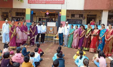 थोरात विद्यालयात चित्रकला मेहंदी रांगोळीच्या माध्यमातून मतदारांमध्ये जनजागृती...