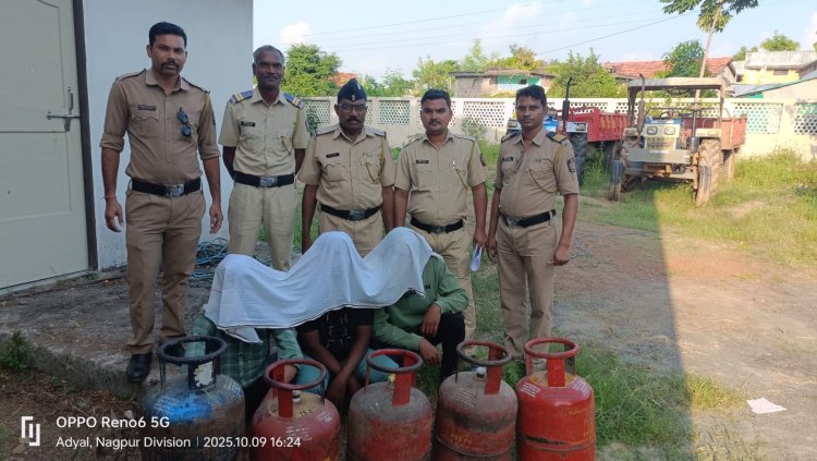 अड्याळ पोलिसांचा धडाकेबाज कारनामा.! सिलेंडर चोरीचा पर्दाफाश - चार चोरटे गजाआड...