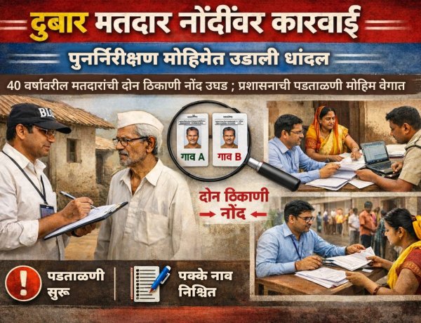 मतदार पुनर्निरीक्षणात दुबार नावे उघड; प्रशासन सतर्क, पडताळणी कडक...