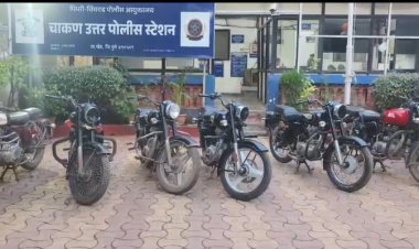 मॉडिफाय सायलेन्सर अन् कर्कश हॉर्नविरुद्ध चाकण उत्तर पोलिसांची धडक कारवाई; 10 बुलेटवर ₹53,500 दंड