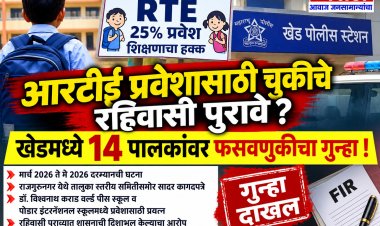 आरटीई प्रवेशासाठी चुकीचे रहिवासी पुरावे? खेडमध्ये १४ पालकांवर फसवणुकीचा गुन्हा; शिक्षण विभागाच्या तक्रारीनंतर पोलिसांची कारवाही.