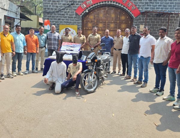 साताऱ्यात ज्वेलर्स शॉप फोडून चोरी करणाऱ्या दोघांना अटक; १०.३० लाखांचा मुद्देमाल जप्त! सातारा शहर डी.बी. पथकाची धडाकेबाज कारवाई